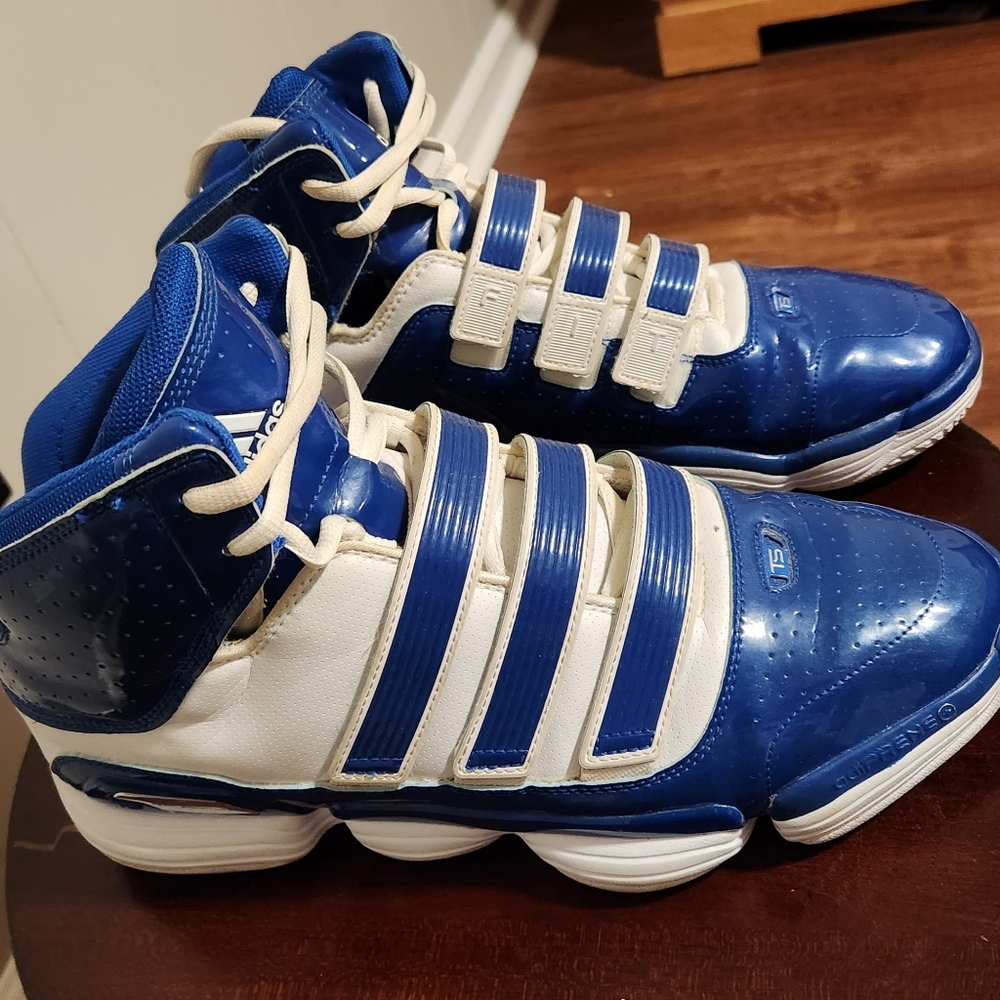 Blue and white Adidas, size 12